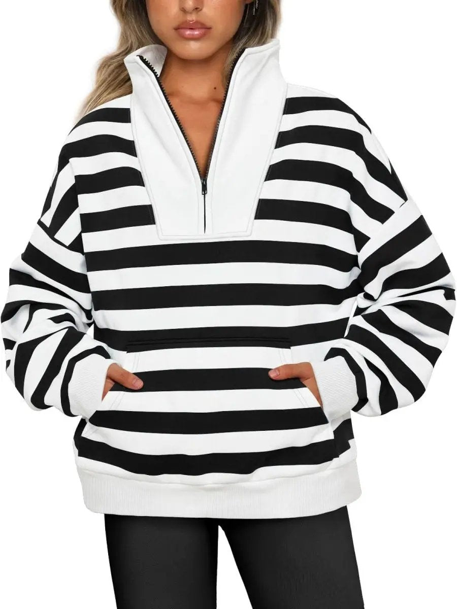 Love Salve Half Zip Sweatshirt Women's Fall/Winter Oversized Pullover - Comfy & Trendy