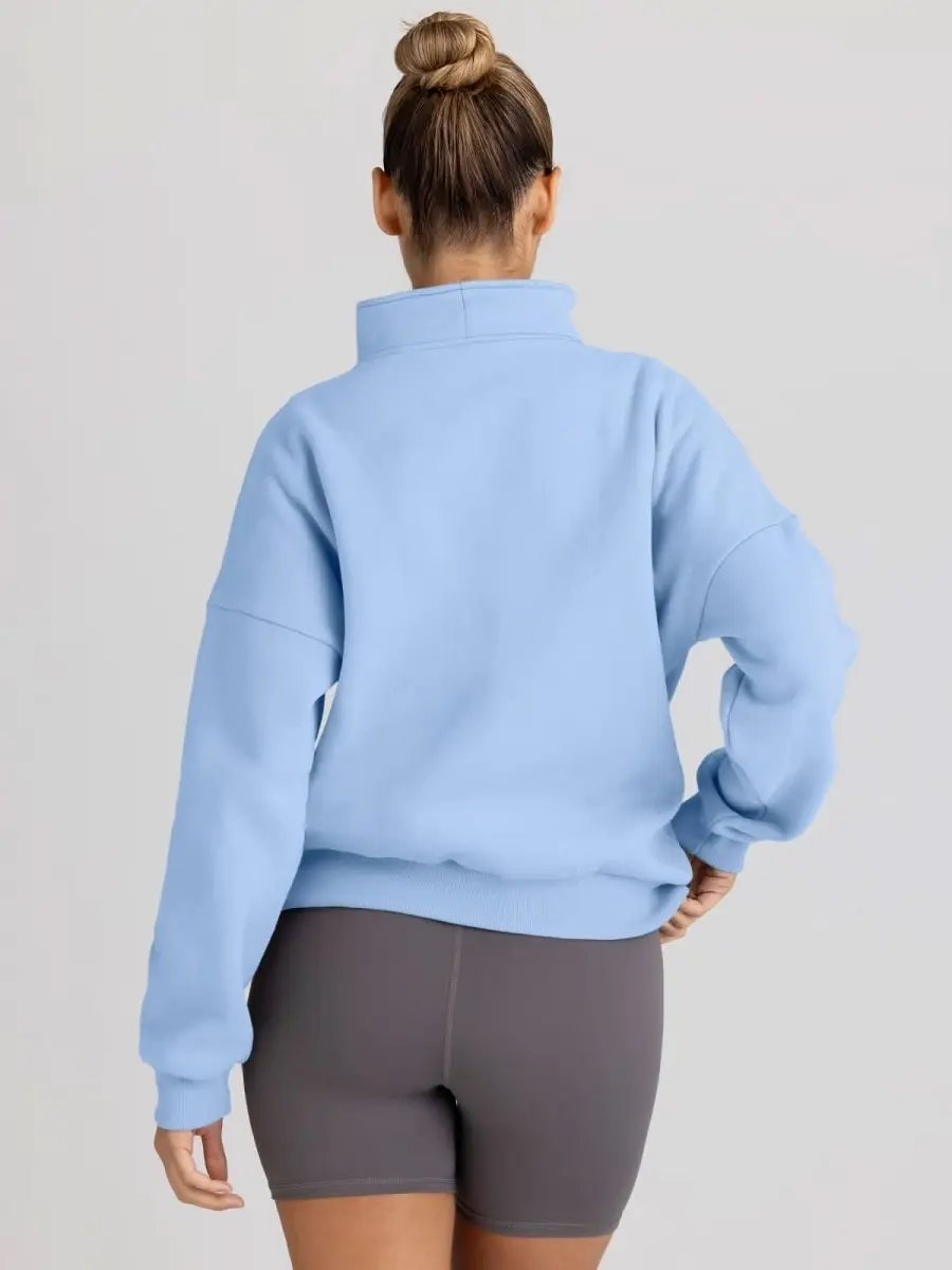 Love Salve Half Zip Sweatshirt Women's Fall/Winter Oversized Pullover - Comfy & Trendy