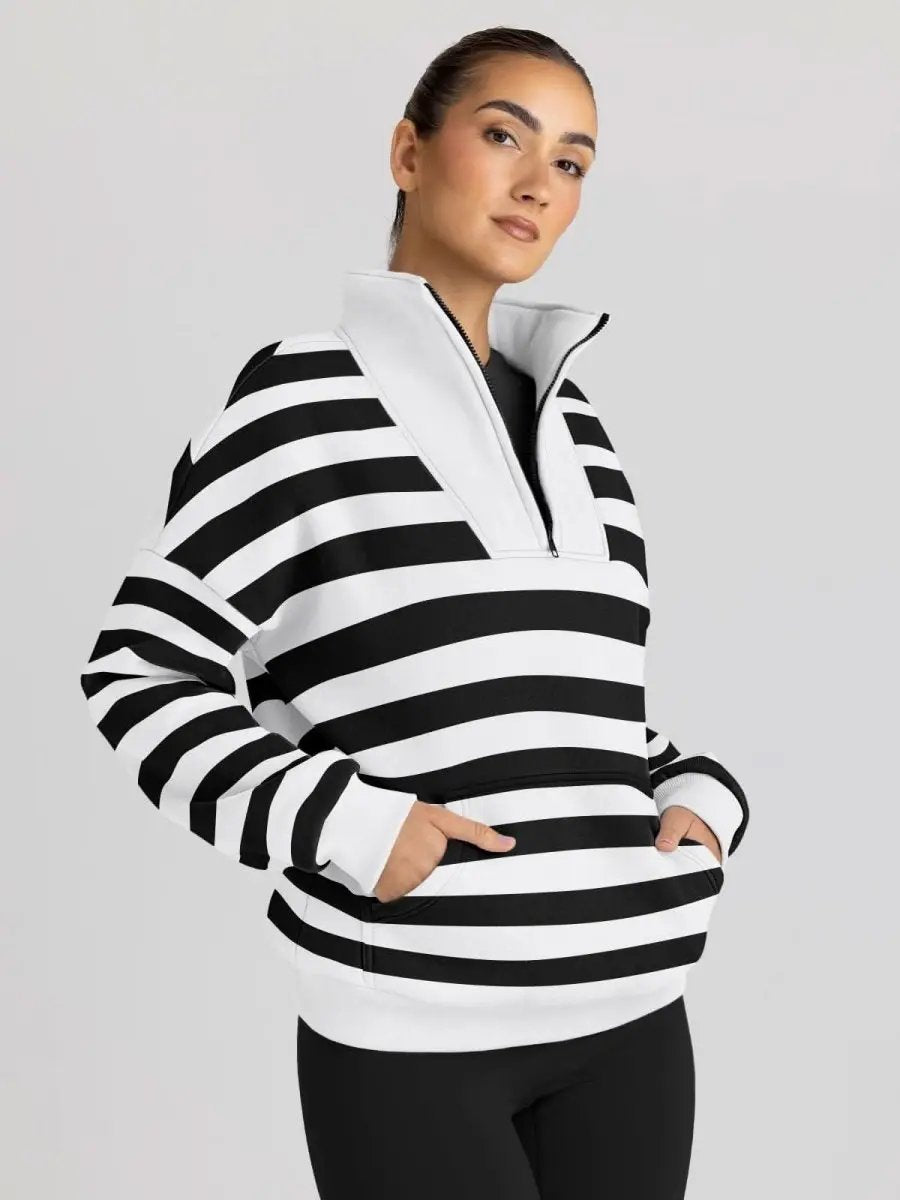 Love Salve Half Zip Sweatshirt Women's Fall/Winter Oversized Pullover - Comfy & Trendy