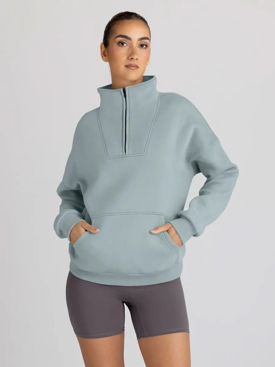 Love Salve Half Zip Sweatshirt Women's Fall/Winter Oversized Pullover - Comfy & Trendy