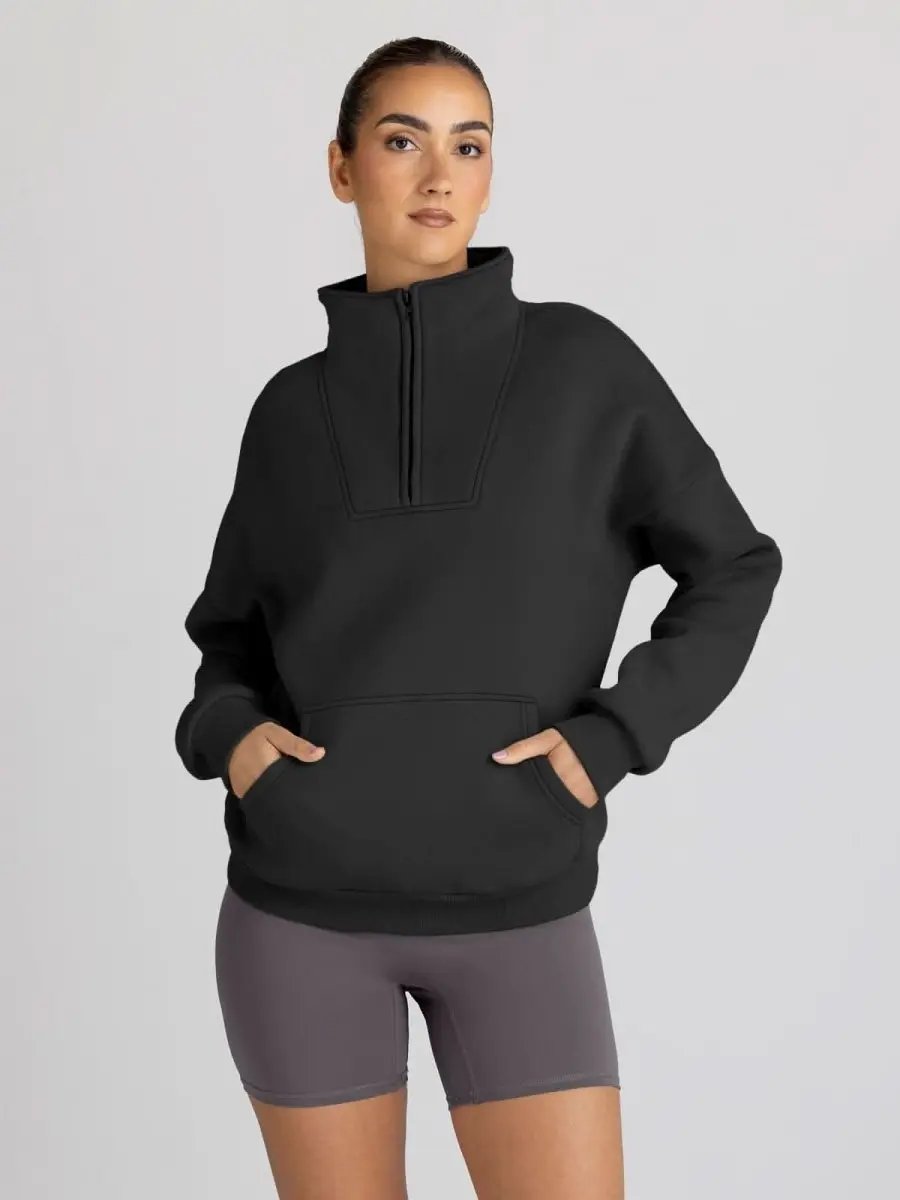 Love Salve Half Zip Sweatshirt Women's Fall/Winter Oversized Pullover - Comfy & Trendy