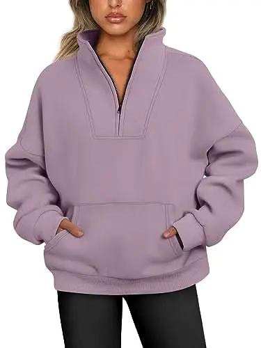 Love Salve Half Zip Sweatshirt Women's Fall/Winter Oversized Pullover - Comfy & Trendy
