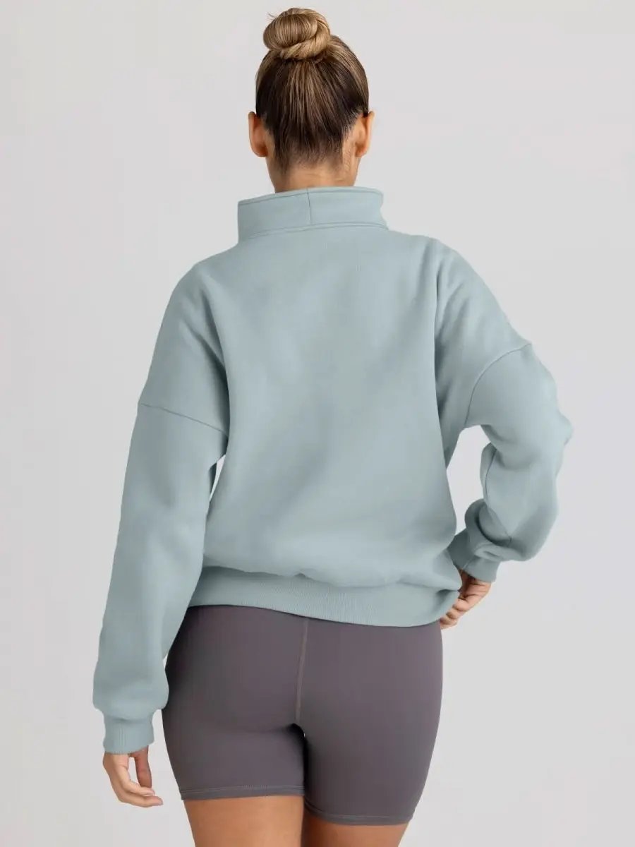 Love Salve Half Zip Sweatshirt Women's Fall/Winter Oversized Pullover - Comfy & Trendy