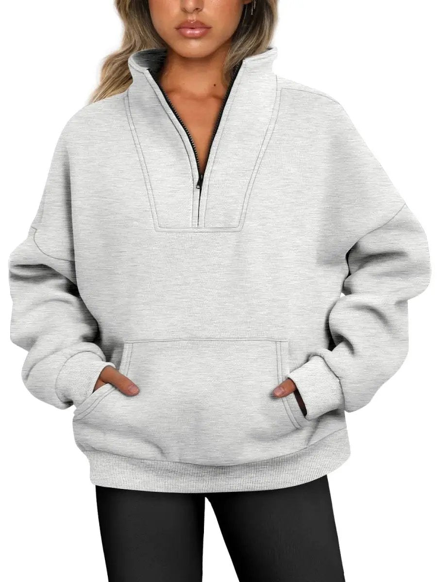 Love Salve Half Zip Sweatshirt Women's Fall/Winter Oversized Pullover - Comfy & Trendy