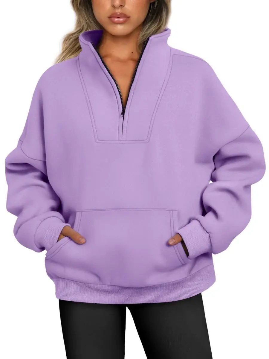 Love Salve Half Zip Sweatshirt Women's Fall/Winter Oversized Pullover - Comfy & Trendy