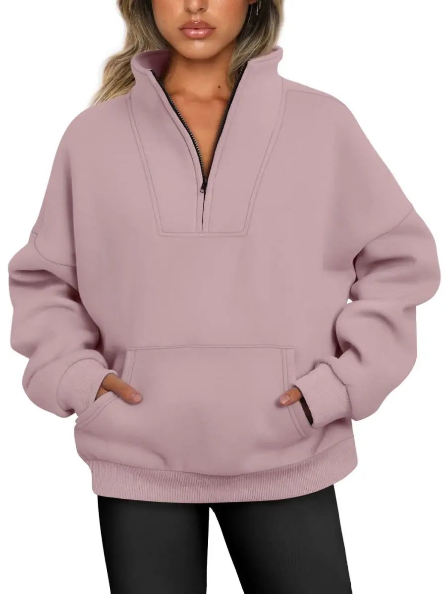 Love Salve Half Zip Sweatshirt Women's Fall/Winter Oversized Pullover - Comfy & Trendy
