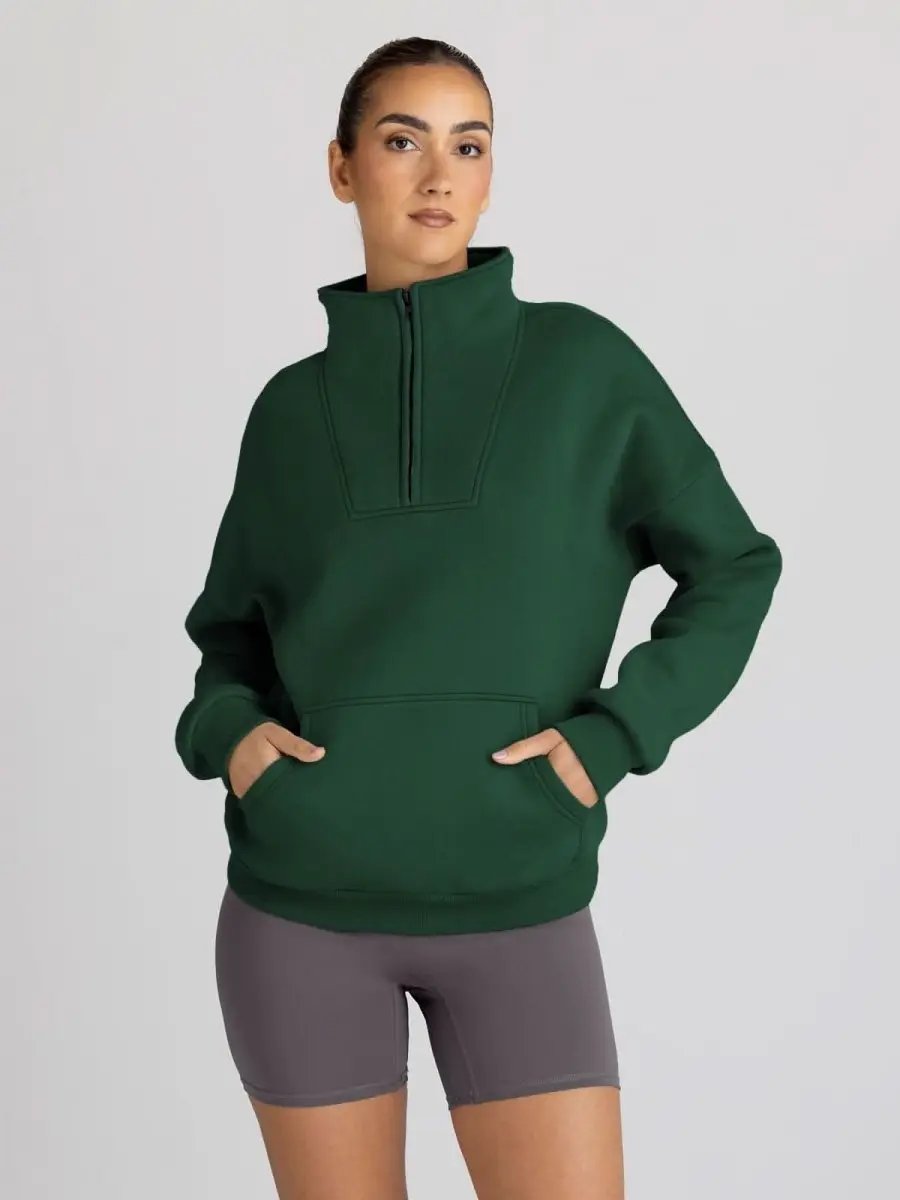 Love Salve Half Zip Sweatshirt Women's Fall/Winter Oversized Pullover - Comfy & Trendy