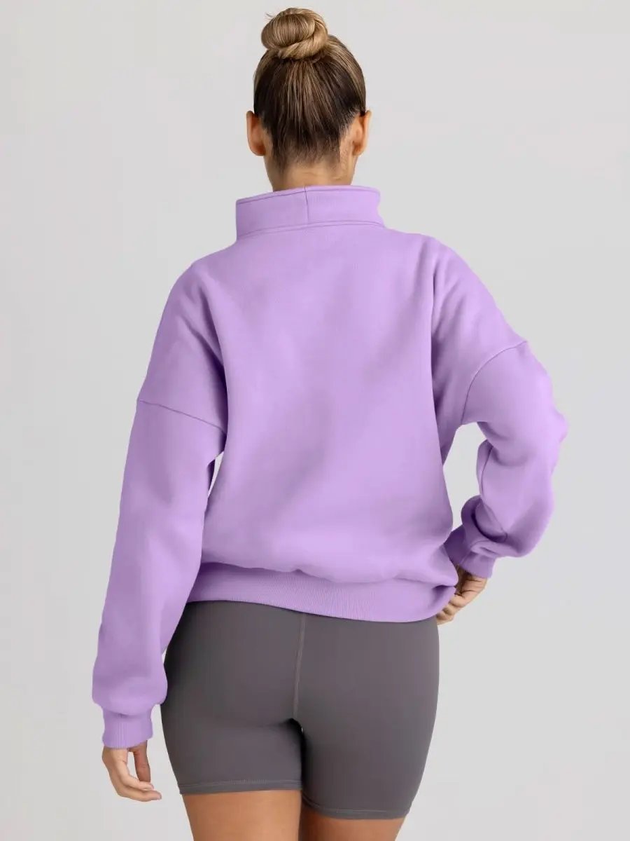 Love Salve Half Zip Sweatshirt Women's Fall/Winter Oversized Pullover - Comfy & Trendy