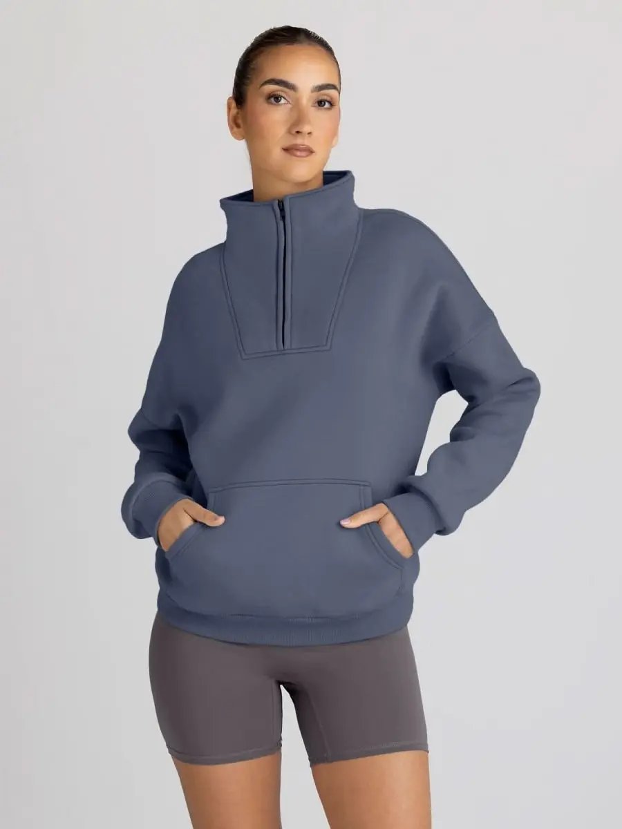 Love Salve Half Zip Sweatshirt Women's Fall/Winter Oversized Pullover - Comfy & Trendy