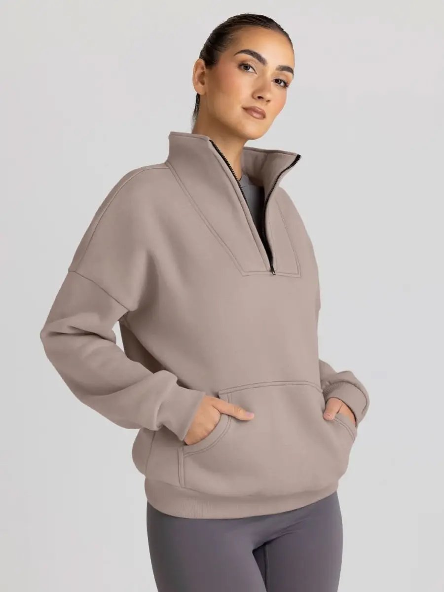 Love Salve Half Zip Sweatshirt Women's Fall/Winter Oversized Pullover - Comfy & Trendy