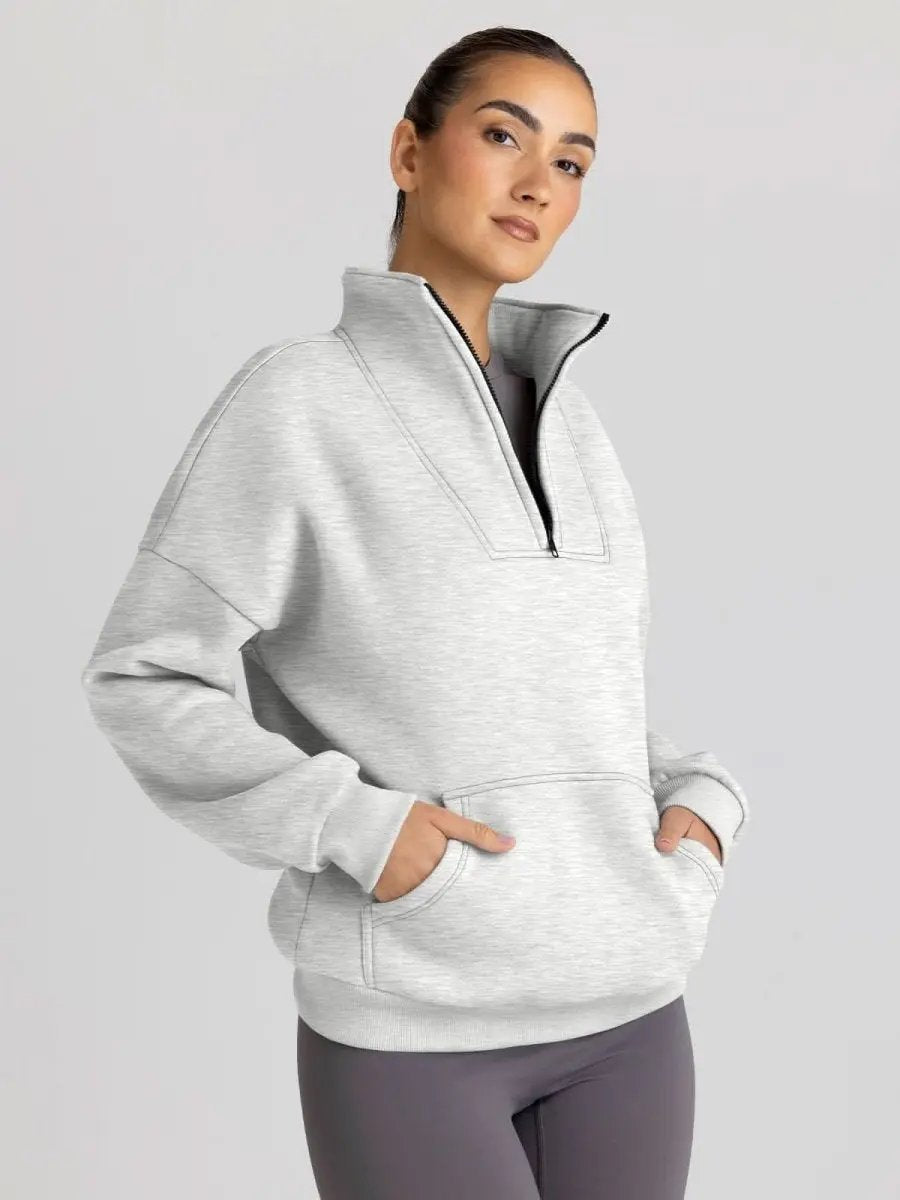 Love Salve Half Zip Sweatshirt Women's Fall/Winter Oversized Pullover - Comfy & Trendy
