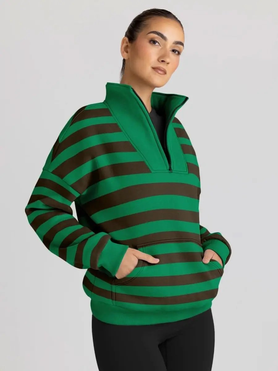 Love Salve Half Zip Sweatshirt Women's Fall/Winter Oversized Pullover - Comfy & Trendy