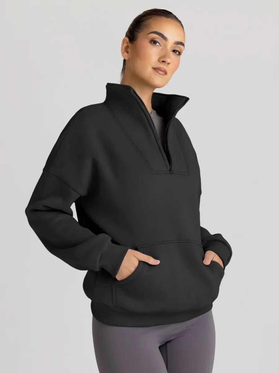 Love Salve Half Zip Sweatshirt Women's Fall/Winter Oversized Pullover - Comfy & Trendy