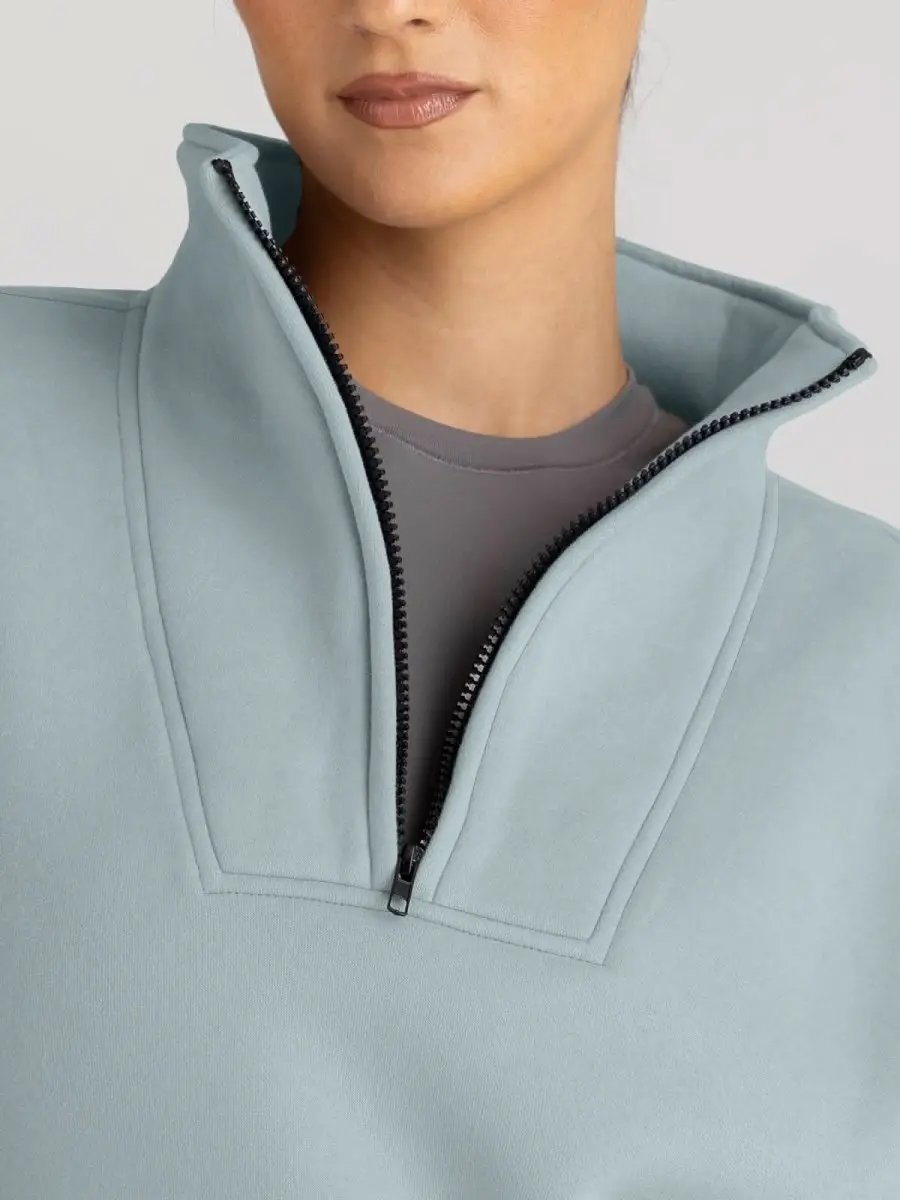 Love Salve Half Zip Sweatshirt Women's Fall/Winter Oversized Pullover - Comfy & Trendy