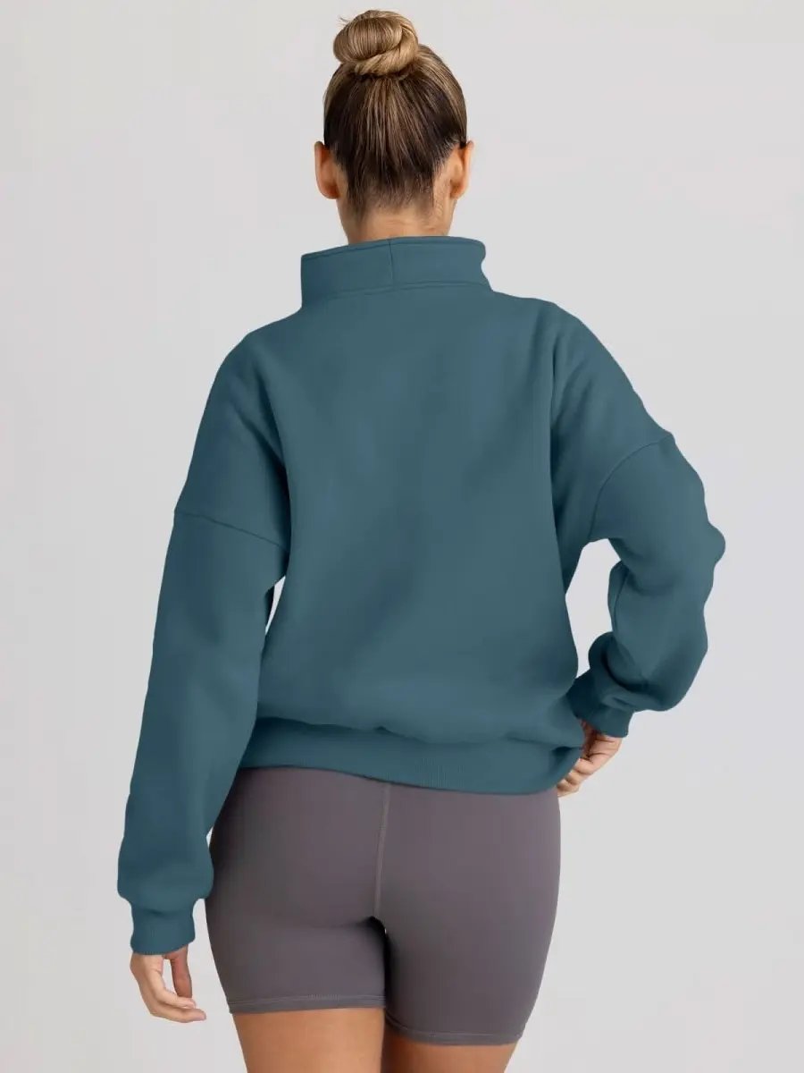 Love Salve Half Zip Sweatshirt Women's Fall/Winter Oversized Pullover - Comfy & Trendy