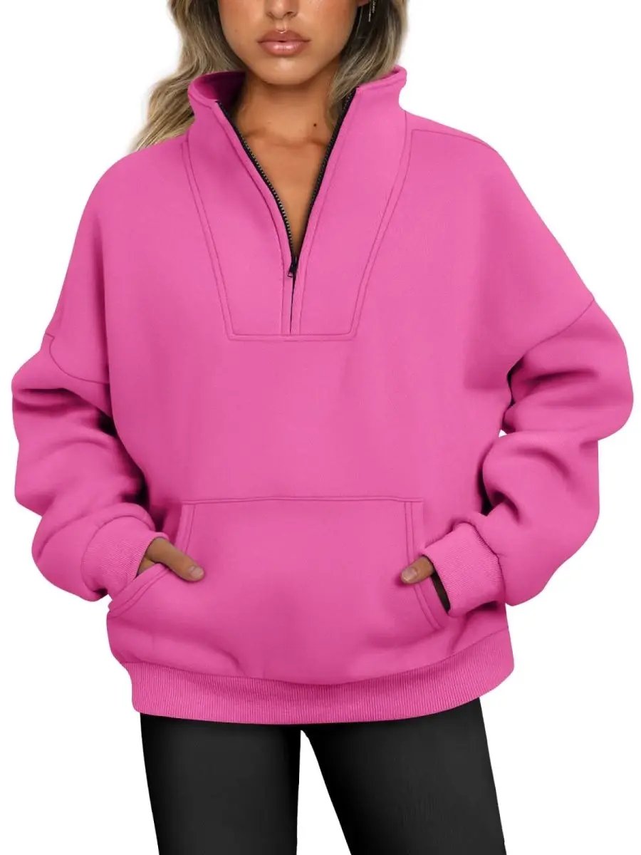Love Salve Half Zip Sweatshirt Women's Fall/Winter Oversized Pullover - Comfy & Trendy