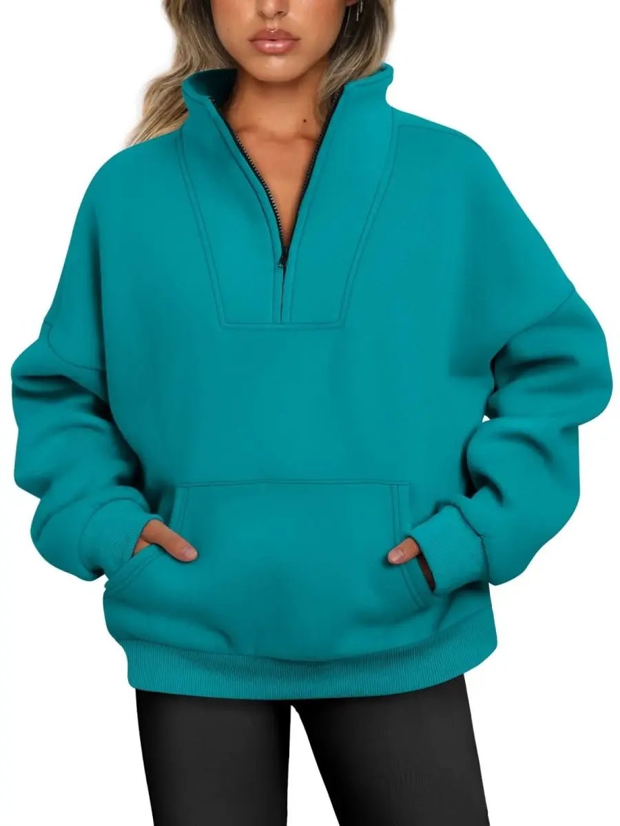 Love Salve Half Zip Sweatshirt Women's Fall/Winter Oversized Pullover - Comfy & Trendy