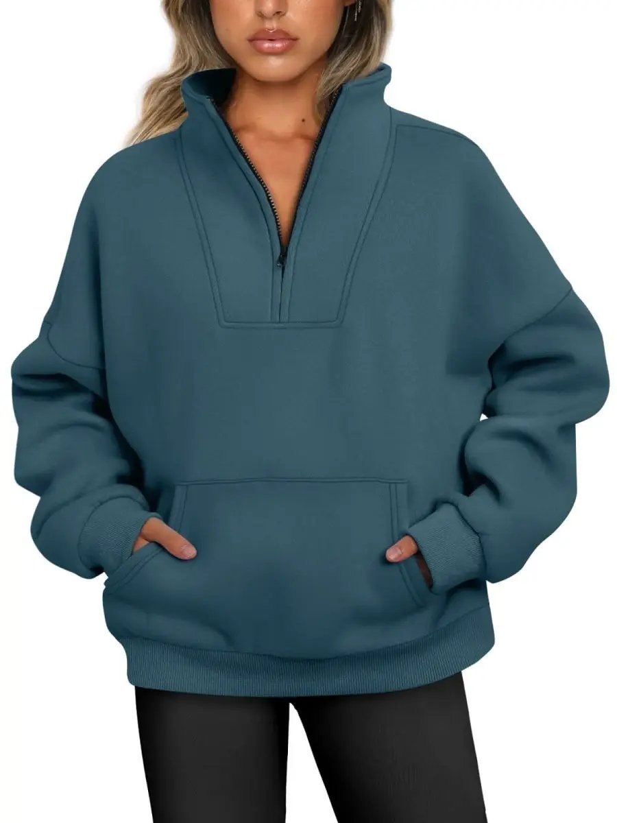 Love Salve Half Zip Sweatshirt Women's Fall/Winter Oversized Pullover - Comfy & Trendy