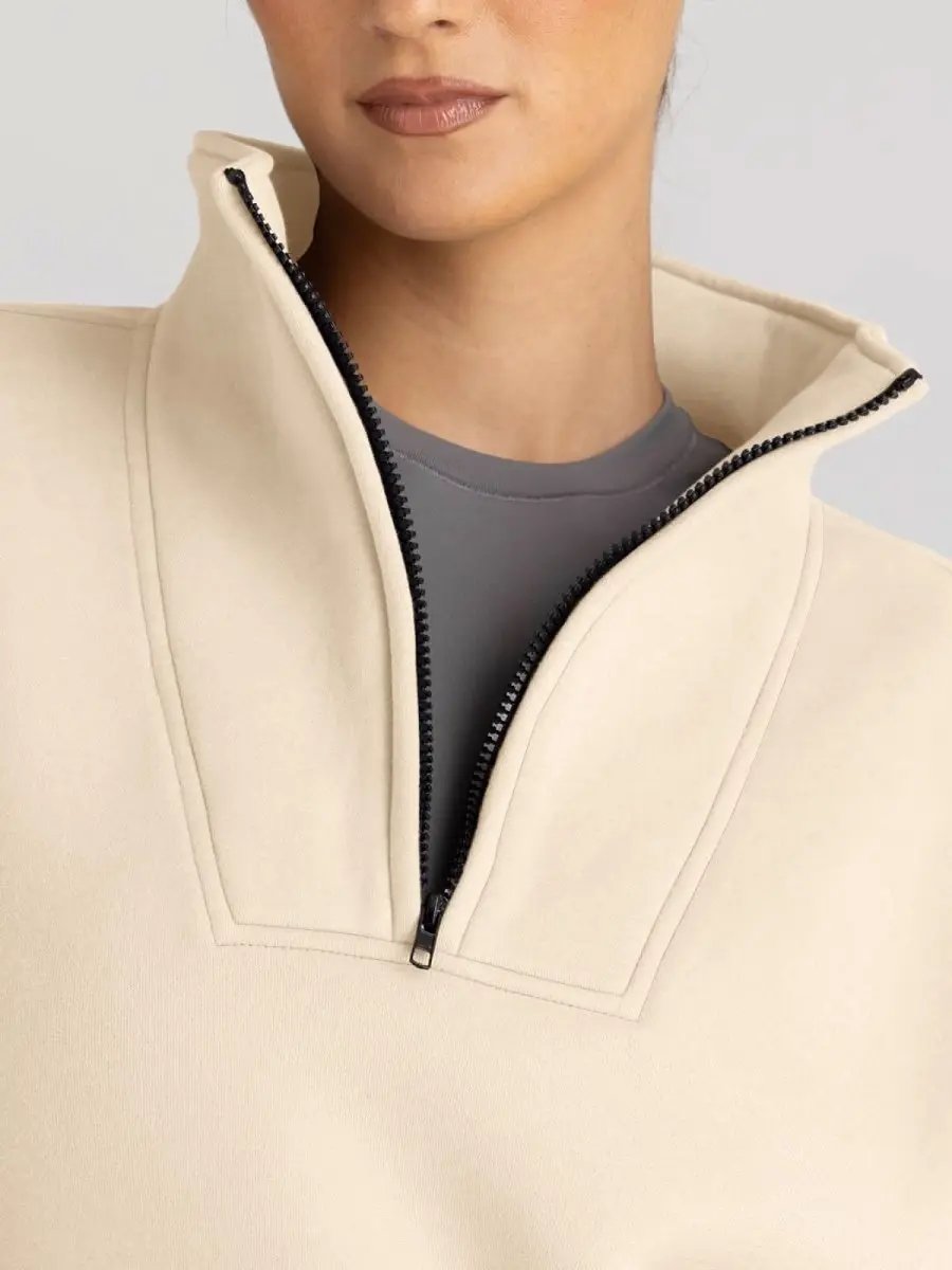 Love Salve Half Zip Sweatshirt Women's Fall/Winter Oversized Pullover - Comfy & Trendy