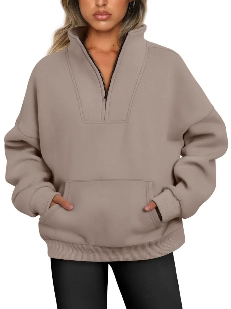 Love Salve Half Zip Sweatshirt Women's Fall/Winter Oversized Pullover - Comfy & Trendy