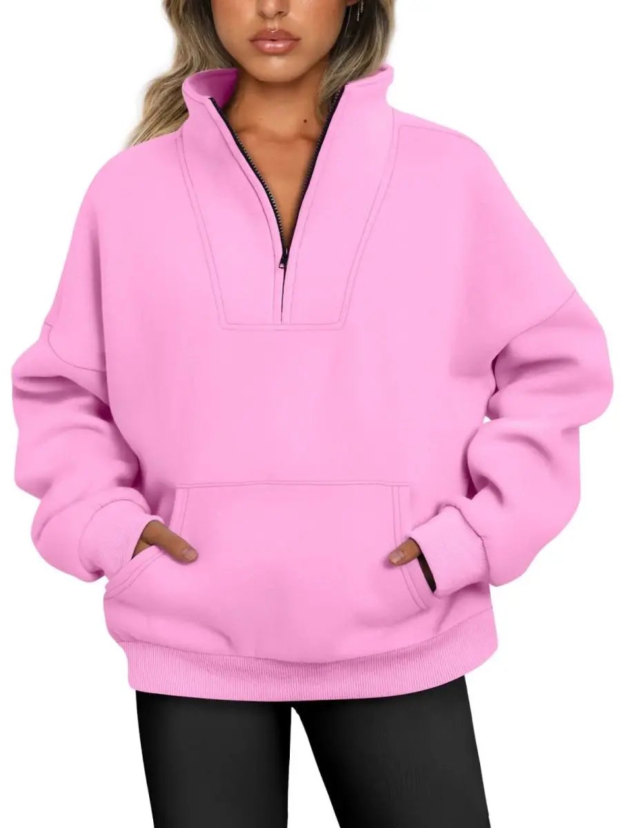 Love Salve Half Zip Sweatshirt Women's Fall/Winter Oversized Pullover - Comfy & Trendy