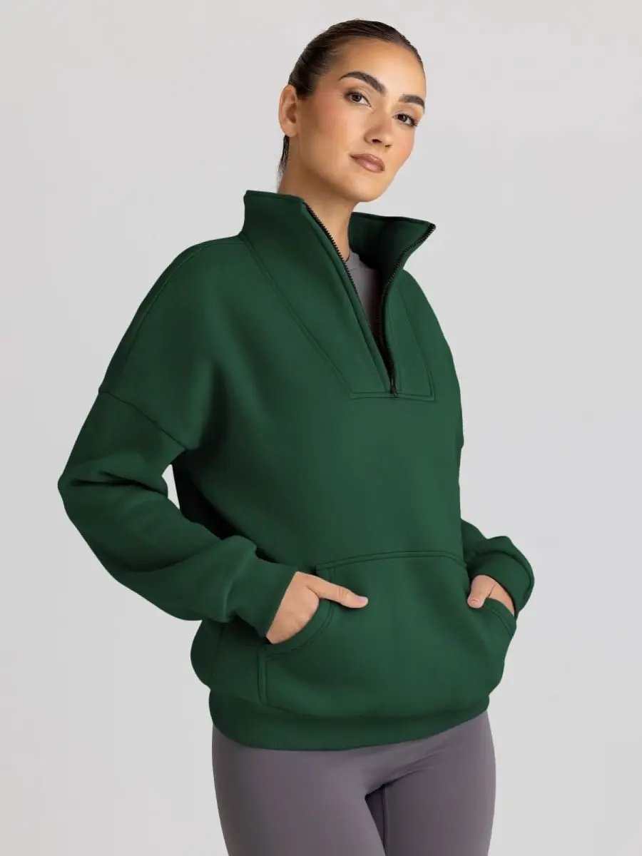 Love Salve Half Zip Sweatshirt Women's Fall/Winter Oversized Pullover - Comfy & Trendy