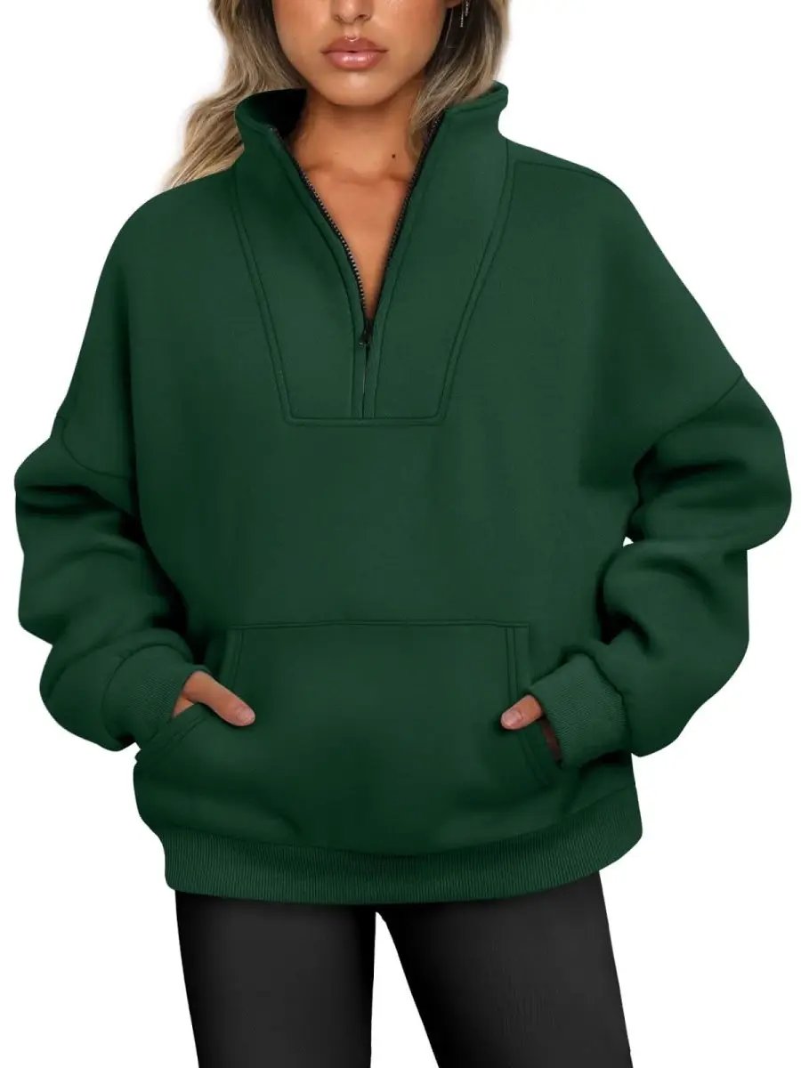 Love Salve Half Zip Sweatshirt Women's Fall/Winter Oversized Pullover - Comfy & Trendy