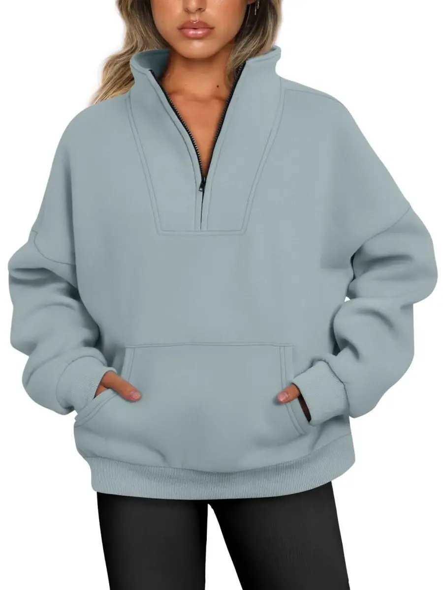 Love Salve Half Zip Sweatshirt Women's Fall/Winter Oversized Pullover - Comfy & Trendy