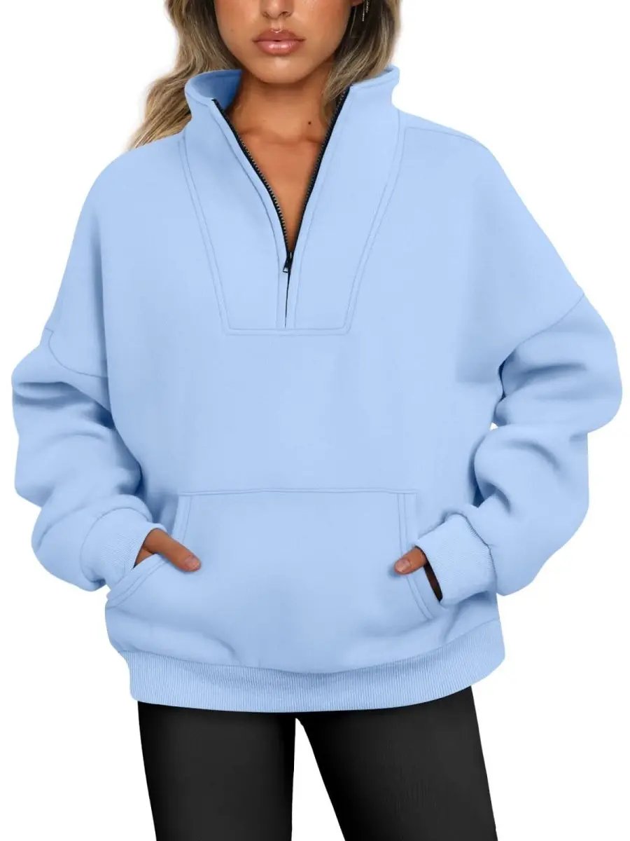 Love Salve Half Zip Sweatshirt Women's Fall/Winter Oversized Pullover - Comfy & Trendy