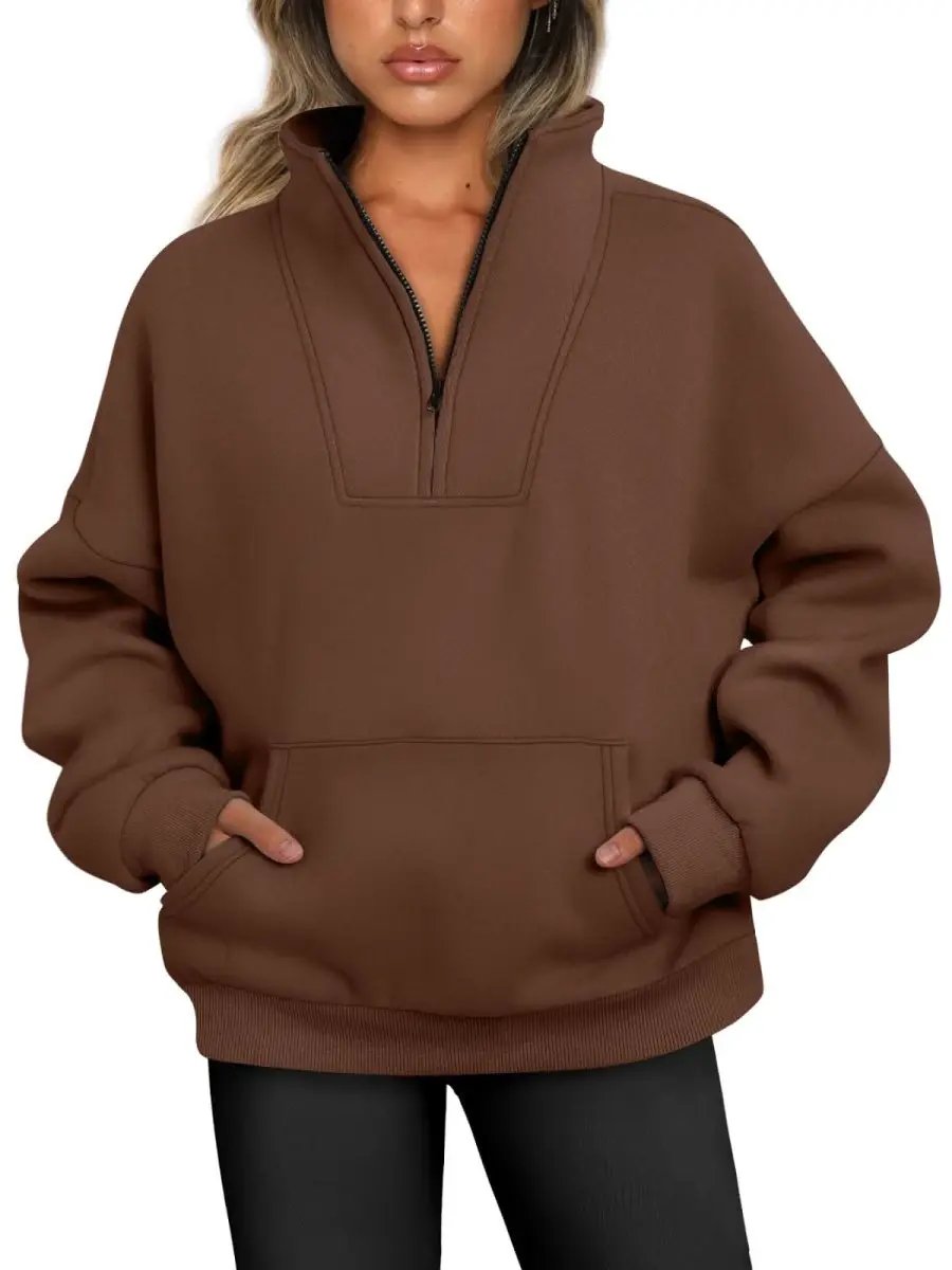 Love Salve Half Zip Sweatshirt Women's Fall/Winter Oversized Pullover - Comfy & Trendy