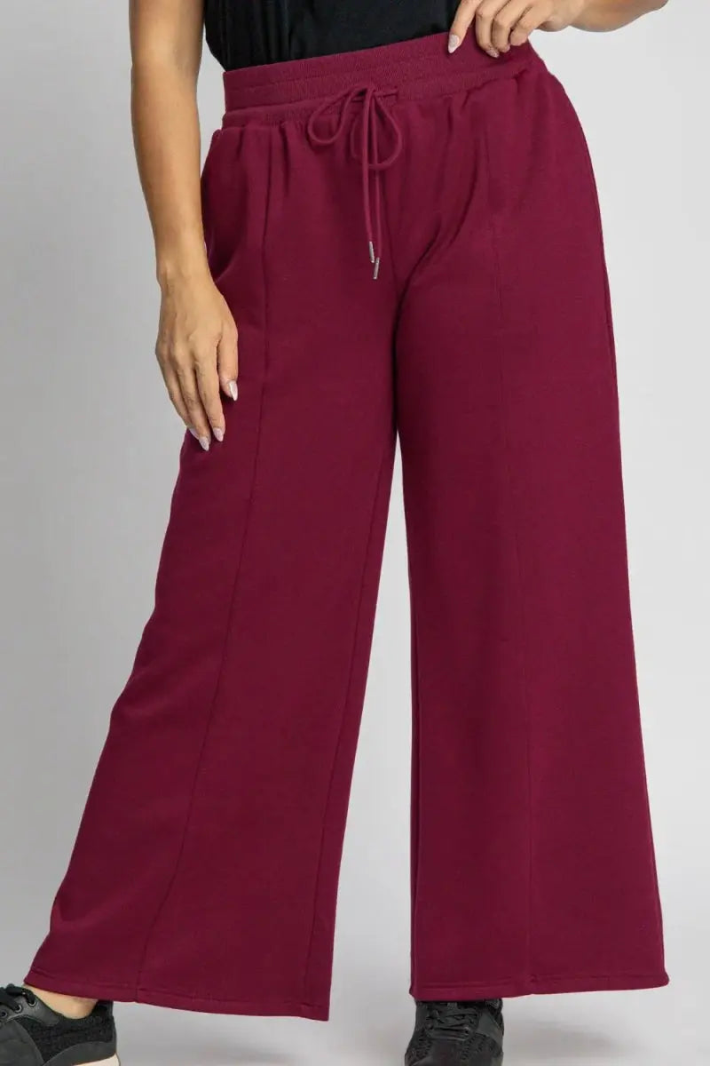Trendsi Umgee Wide Leg Pants Women's Casual Drawstring Trousers with Pockets