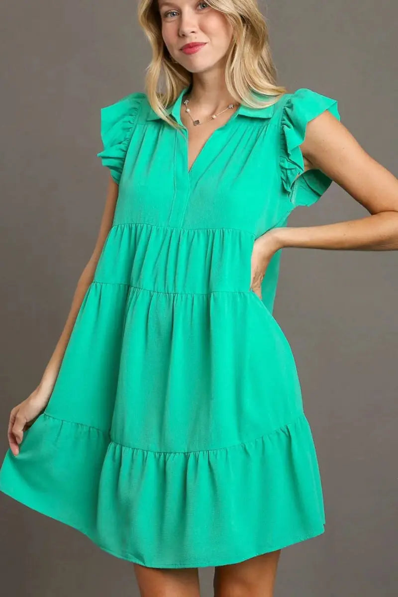 Trendsi Ruffle Dress Plus Size Women's Casual Mini Dress Comfy Fit