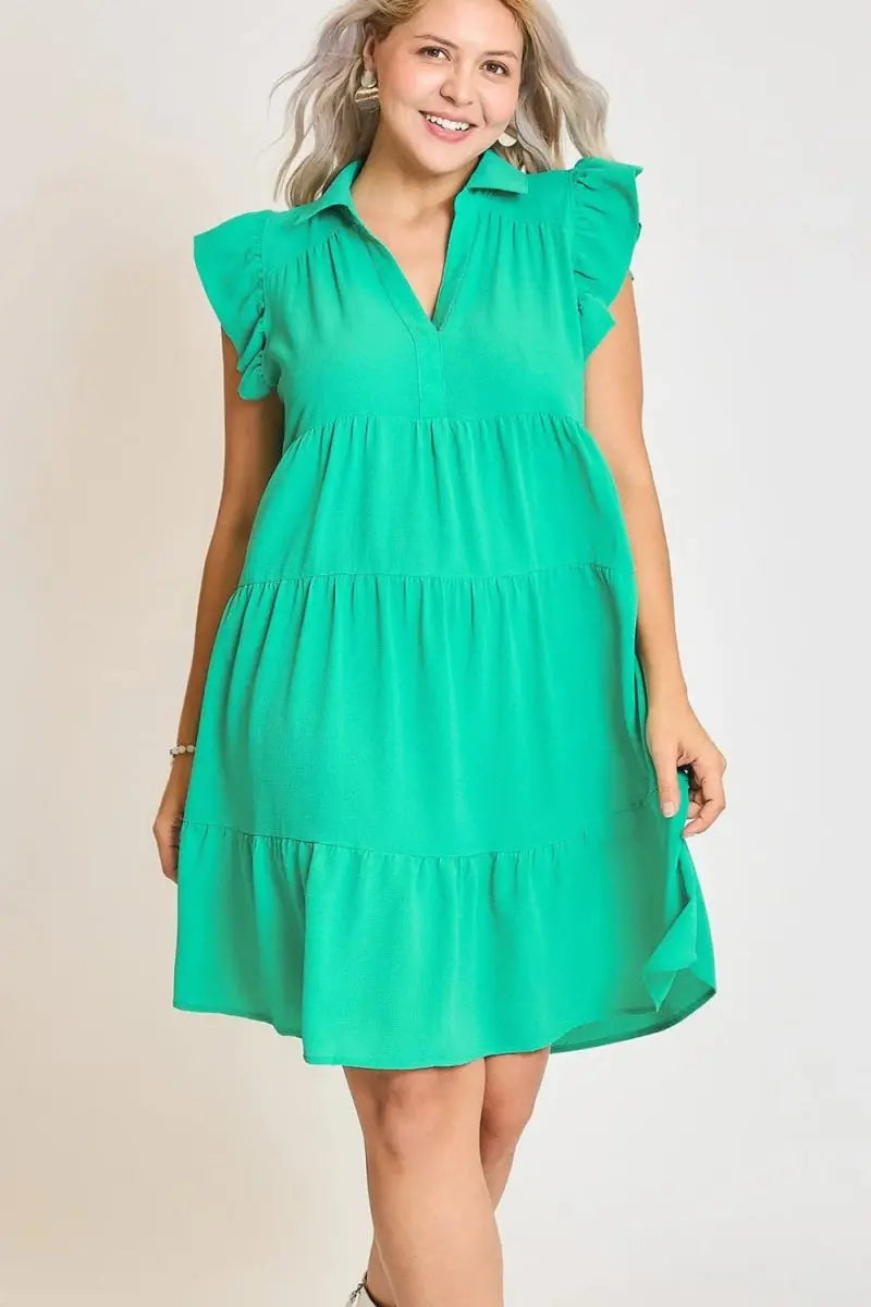 Trendsi Ruffle Dress Plus Size Women's Casual Mini Dress Comfy Fit