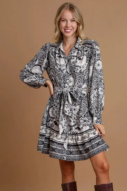 Floral Mini Dress - Tie Waist - Casual Summer Style