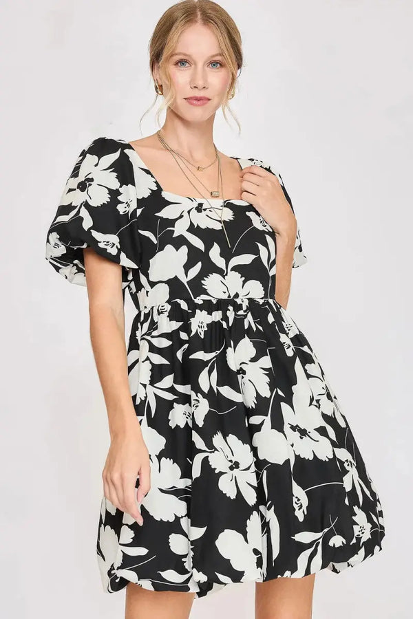 Trendsi Floral Babydoll Dress Women's Plus Size Casual Comfy Mini Dress