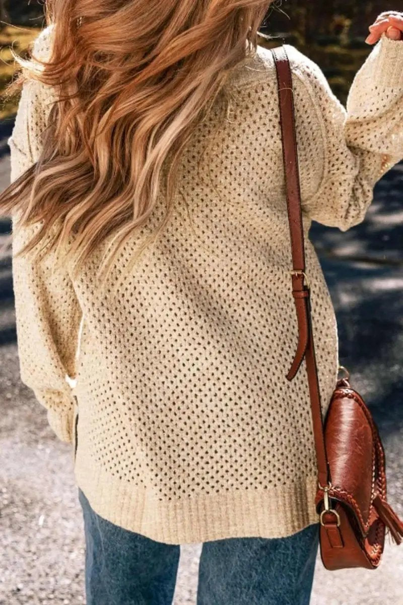 Trendsi V-Neck Sweater Women's Casual Long Sleeve Top Wardrobe Essential