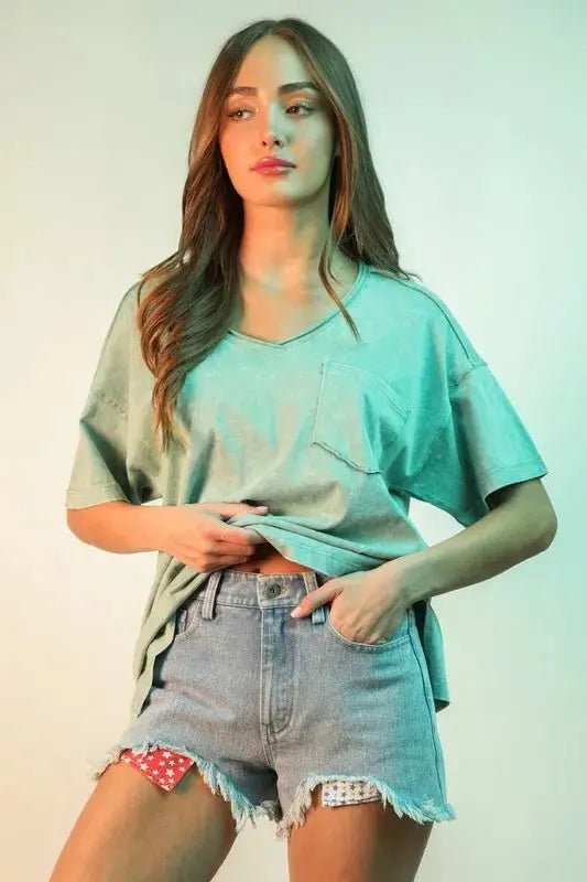 Denim Shorts - Raw Hem USA Made - Women's Casual