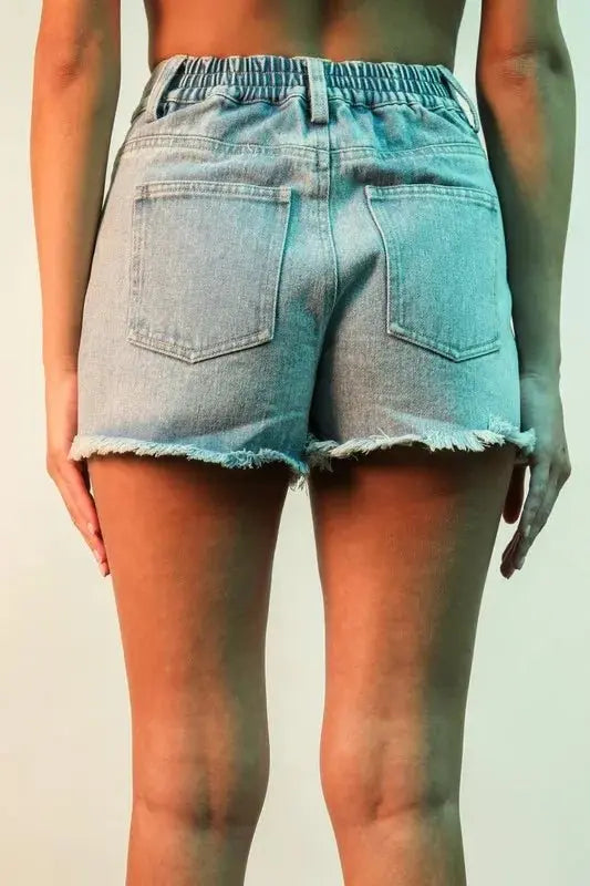 Denim Shorts - Raw Hem USA Made - Women's Casual