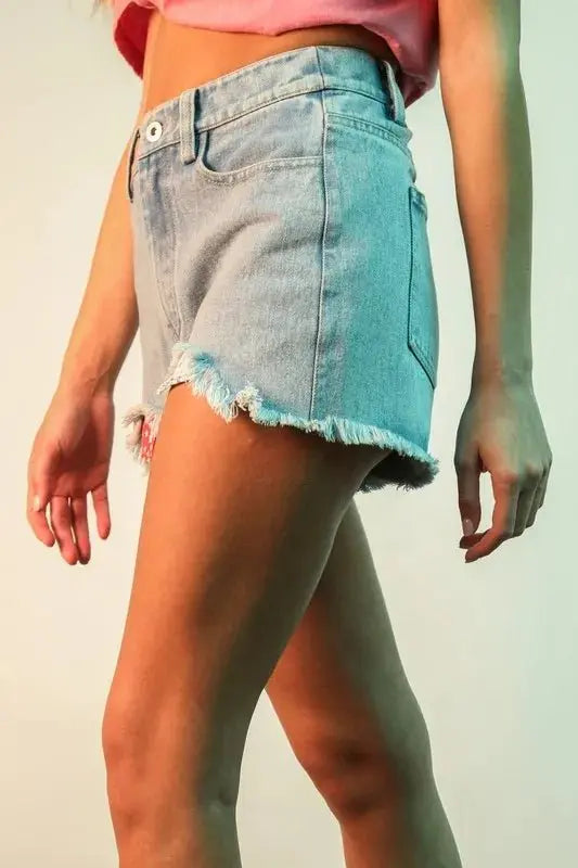 Denim Shorts - Raw Hem USA Made - Women's Casual