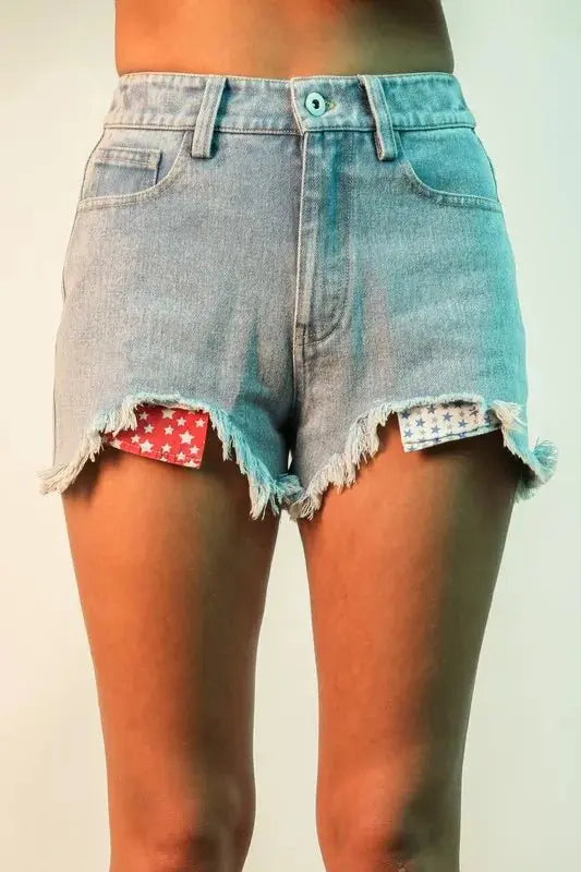 Denim Shorts - Raw Hem USA Made - Women's Casual