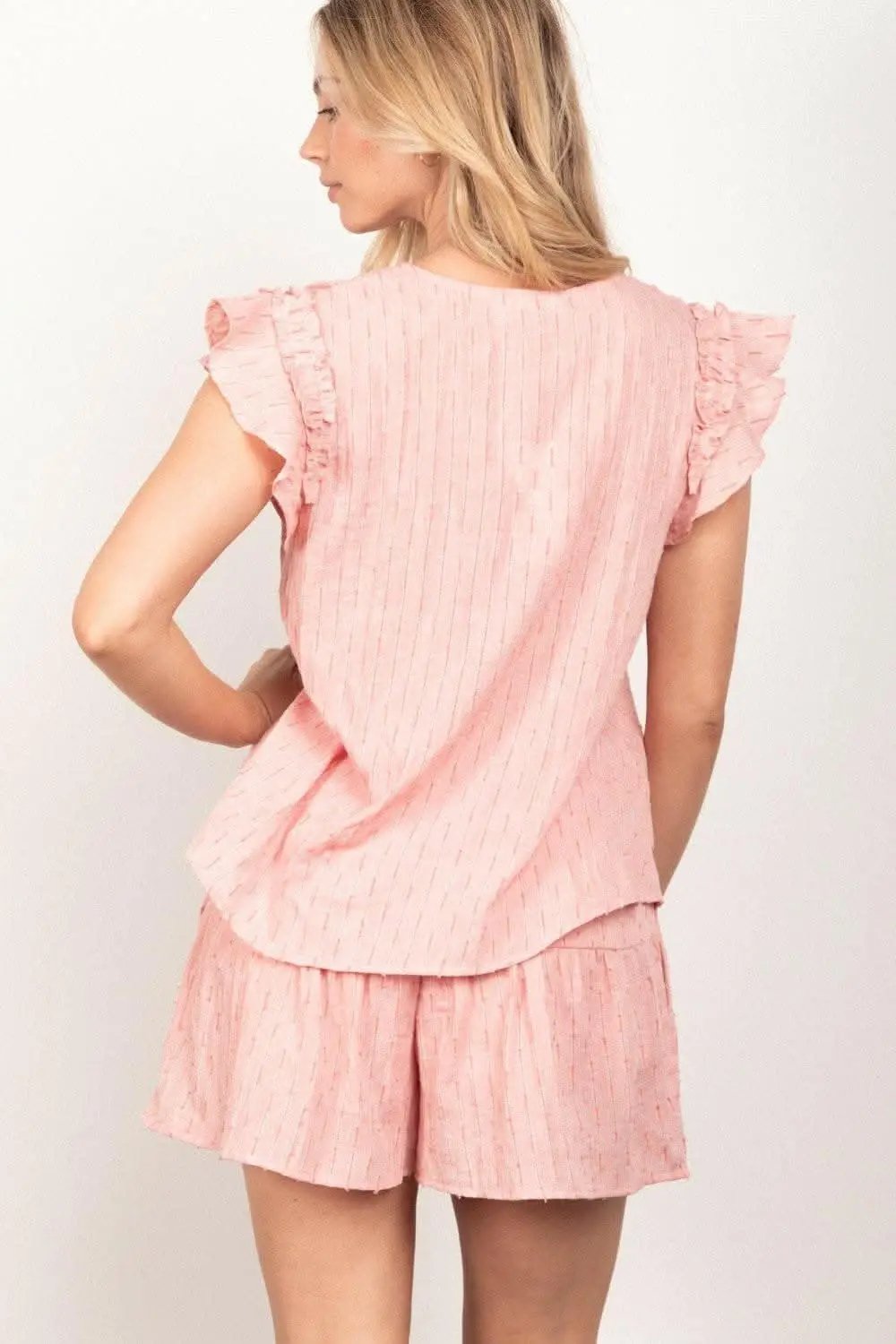 Women's Loungewear Set - Ruffle Sleeve - Chic Casual