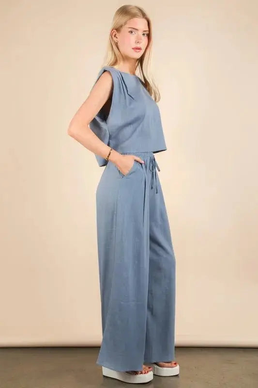 Women's Two Piece Set - Woven - Coordinated Top & Pants