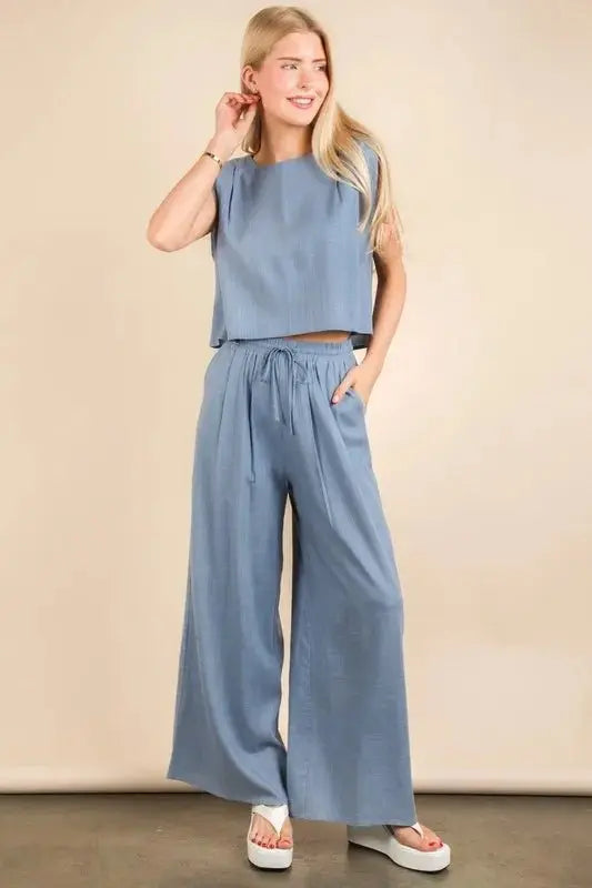 Women's Two Piece Set - Woven - Coordinated Top & Pants