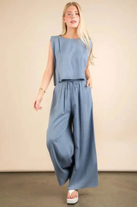 Women's Two Piece Set - Woven - Coordinated Top & Pants