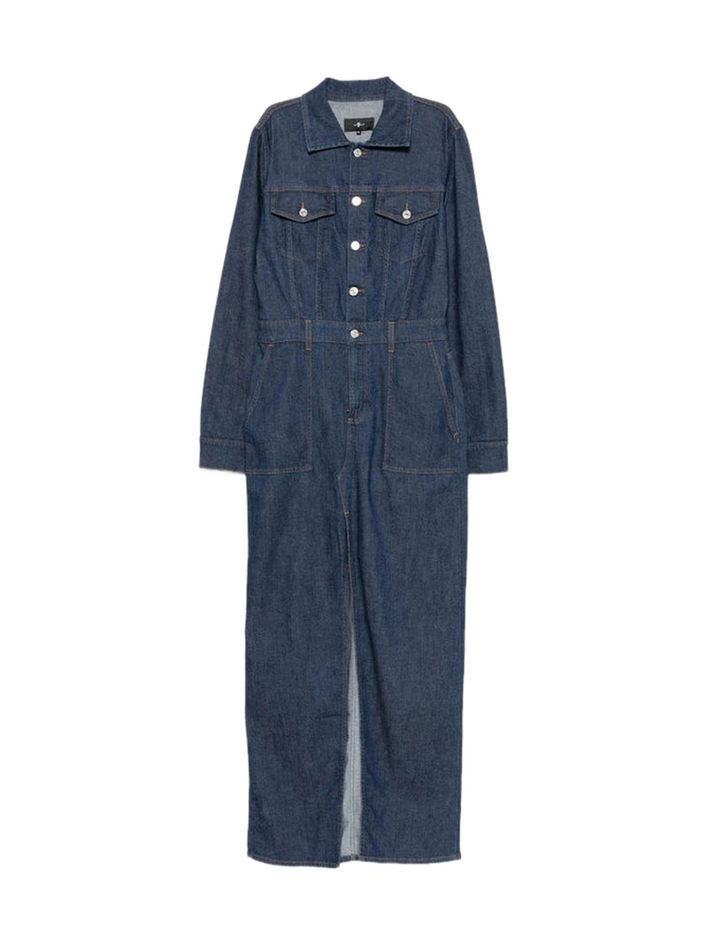 7 For All Mankind Utility Shirt Dress in Indigo