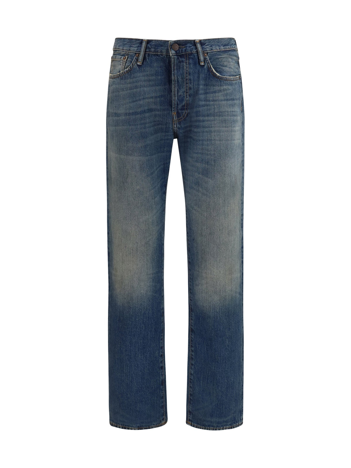 Acne Studios 1996M Straight Jeans in Mid Blue
