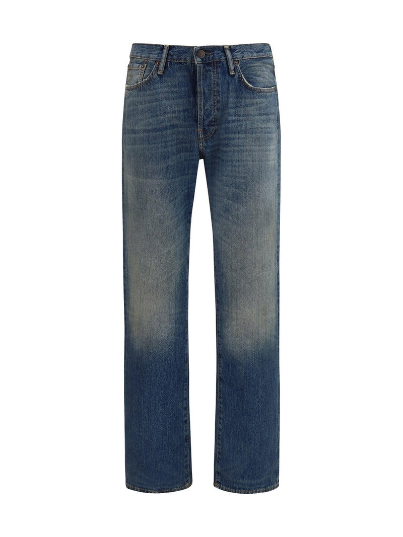 Acne Studios 1996M Straight Jeans in Mid Blue