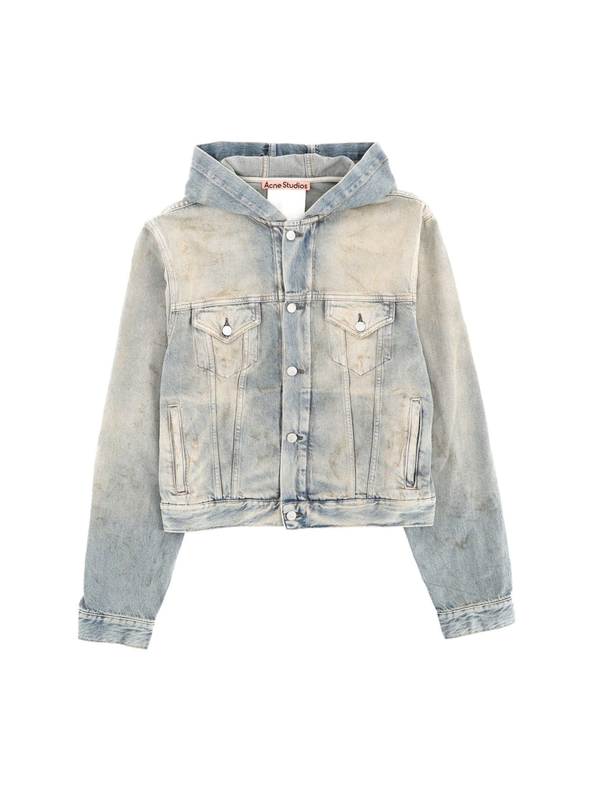 Acne Studios Hooded Denim Jacket in Washed Blue