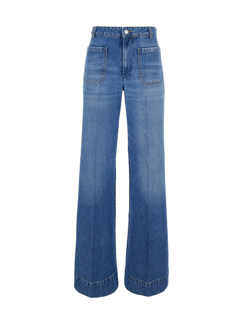 Victoria Beckham Alina Wide Jeans in Blue