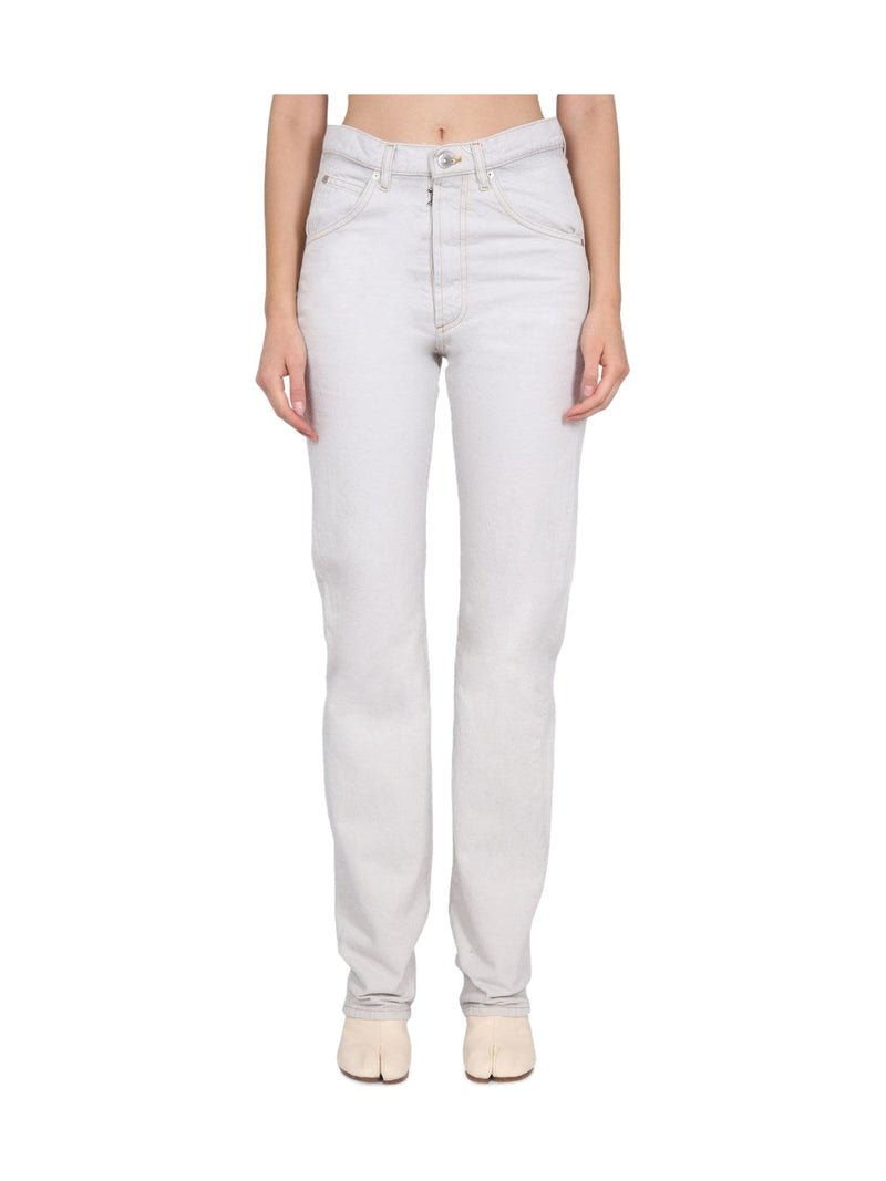 Maison Margiela Memory Of Asymmetric Jeans in Off-White